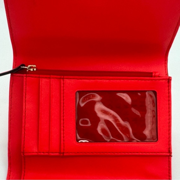 Kate Spade NY Sawyer Street Callie Tri-Fold Wallet with Bow Detail in Geranium - Picture 4 of 11